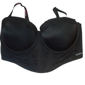Bebe Women's Y2K Baddie Goth Black Bustier Bra Top Size